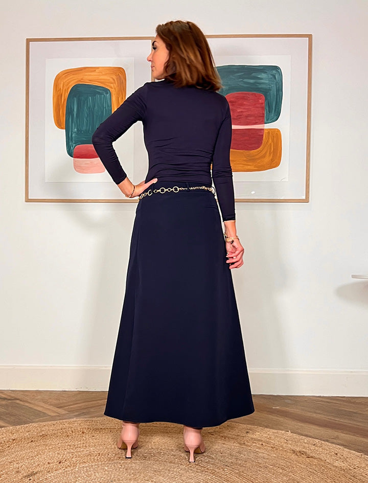 TAILORED SKIRT WITH NAVY STYLE