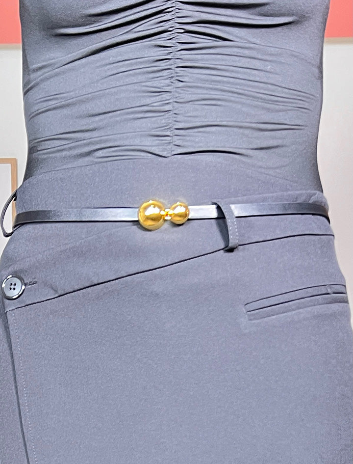 BLACK SILVERIO THIN BELT