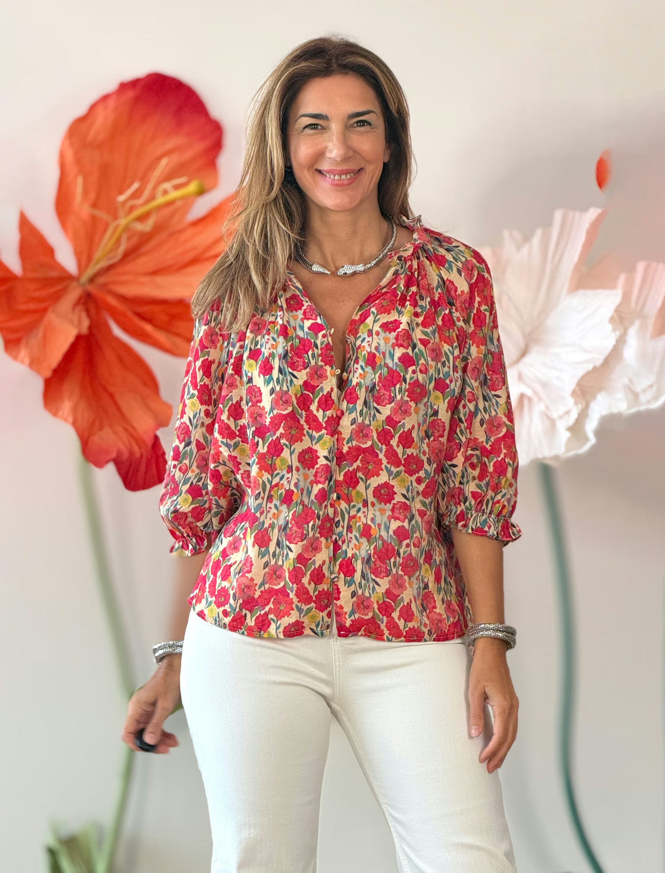 Camisa de flores bonitas