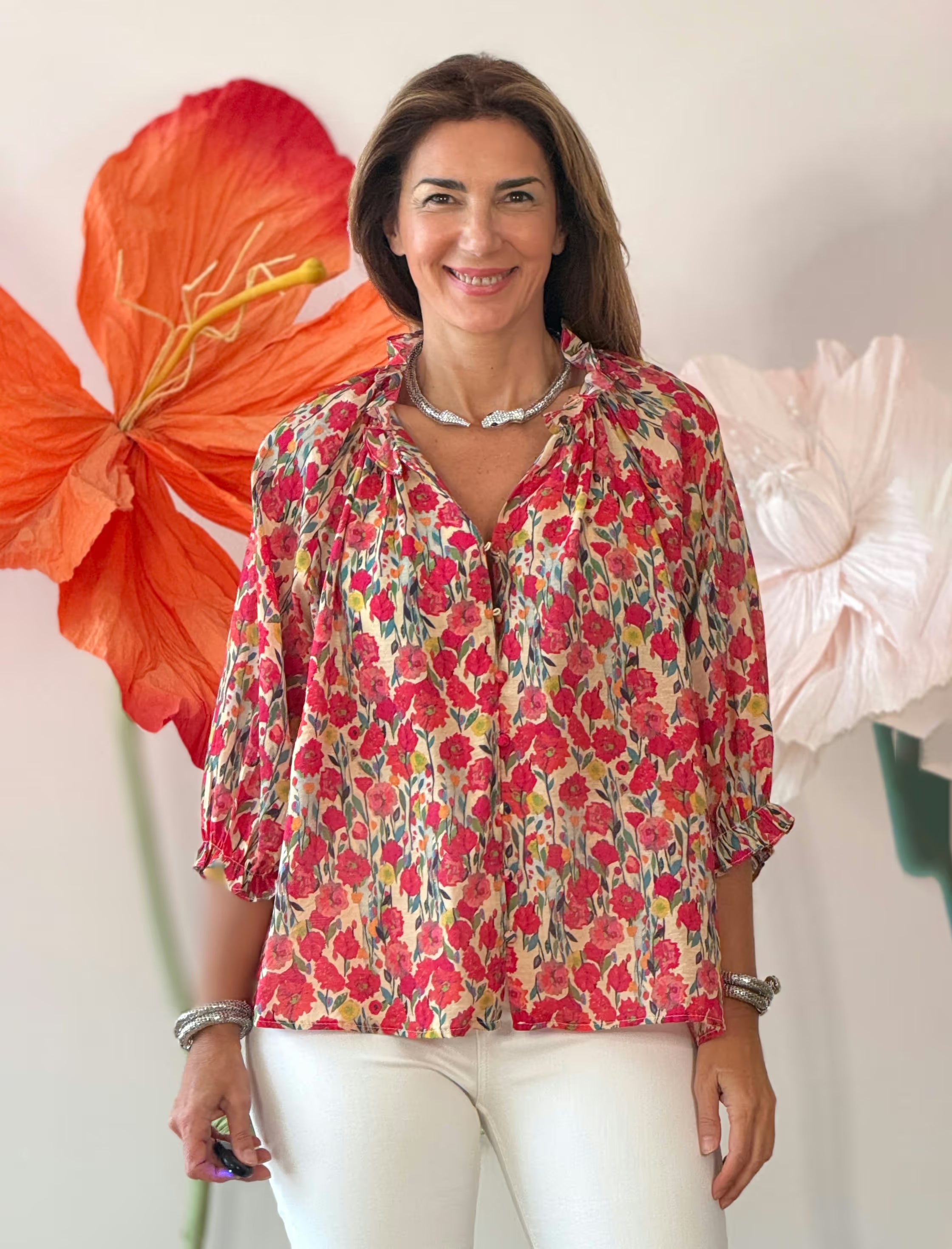 Camisa de flores bonitas