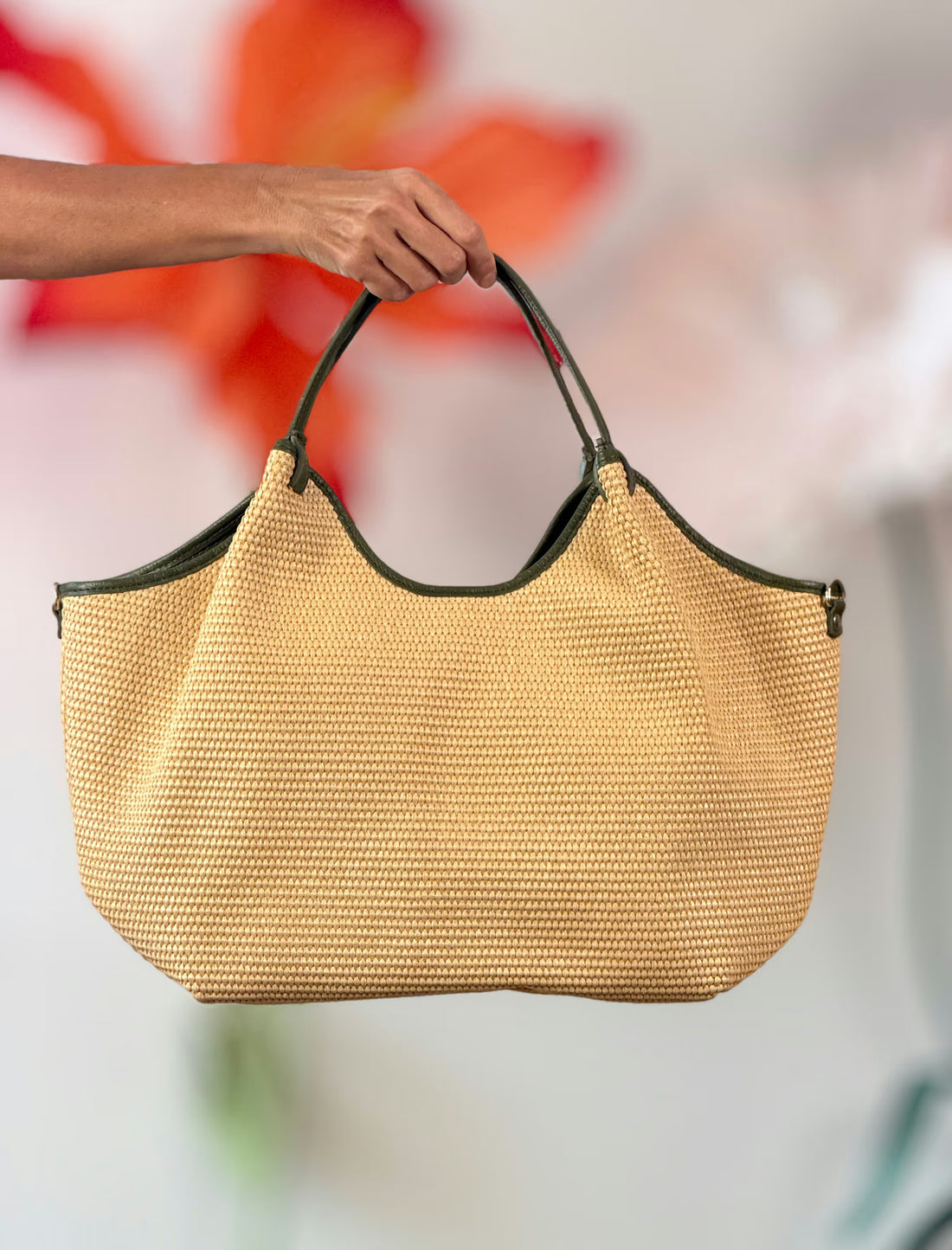 Bolso ideal Carolina rafia natural verde