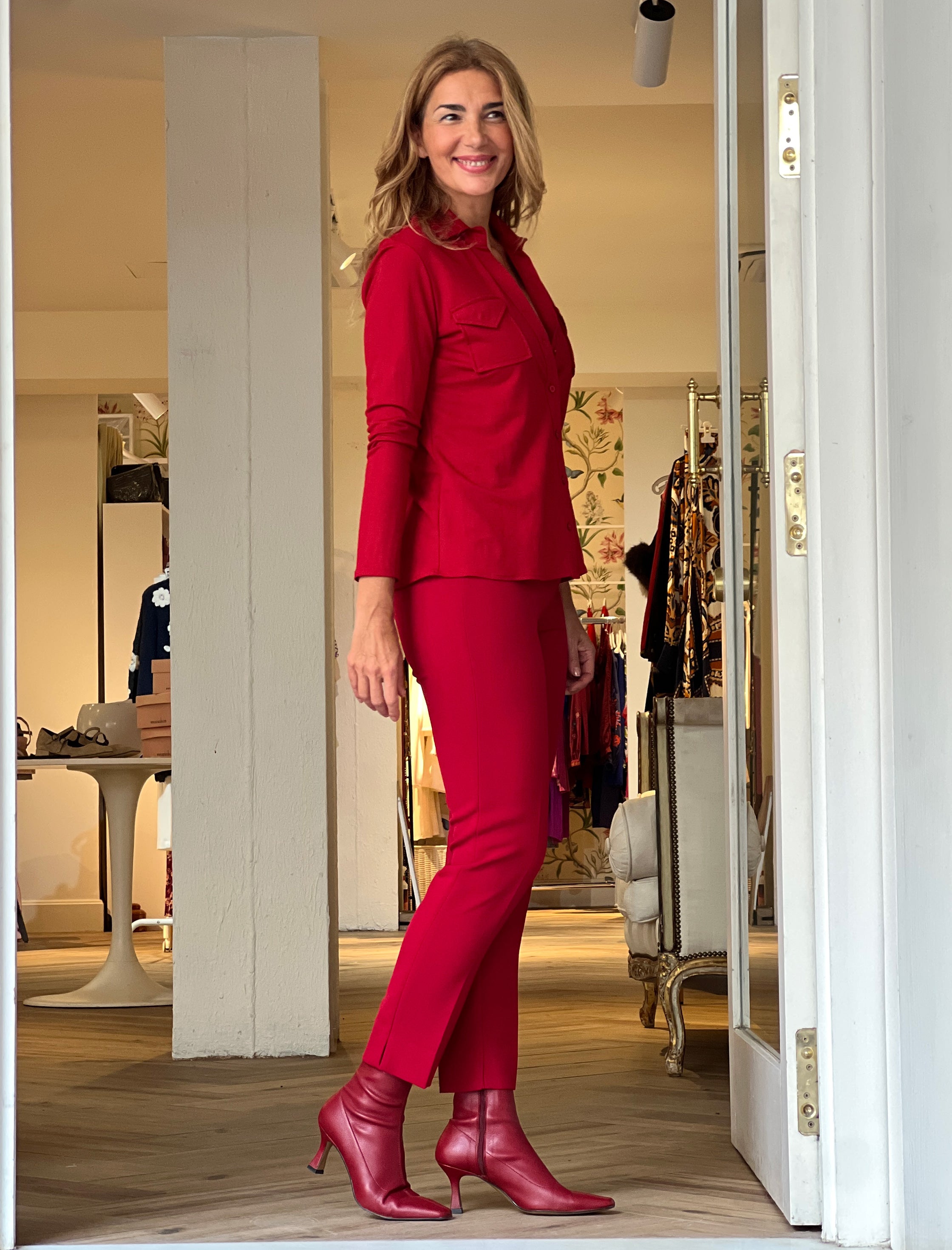 Camisa de viscosa para todo marsala