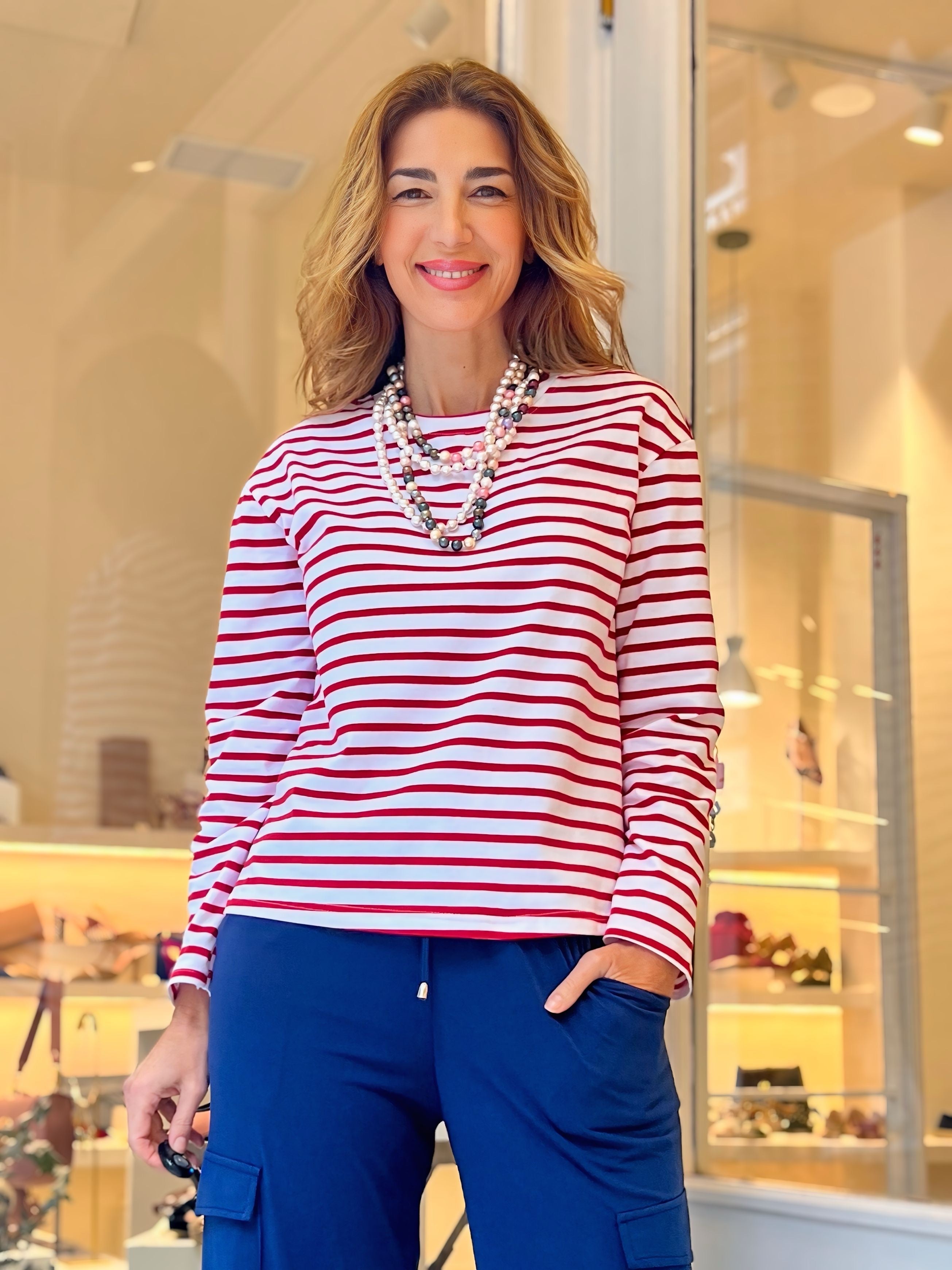 Camiseta marinera muy chic roja