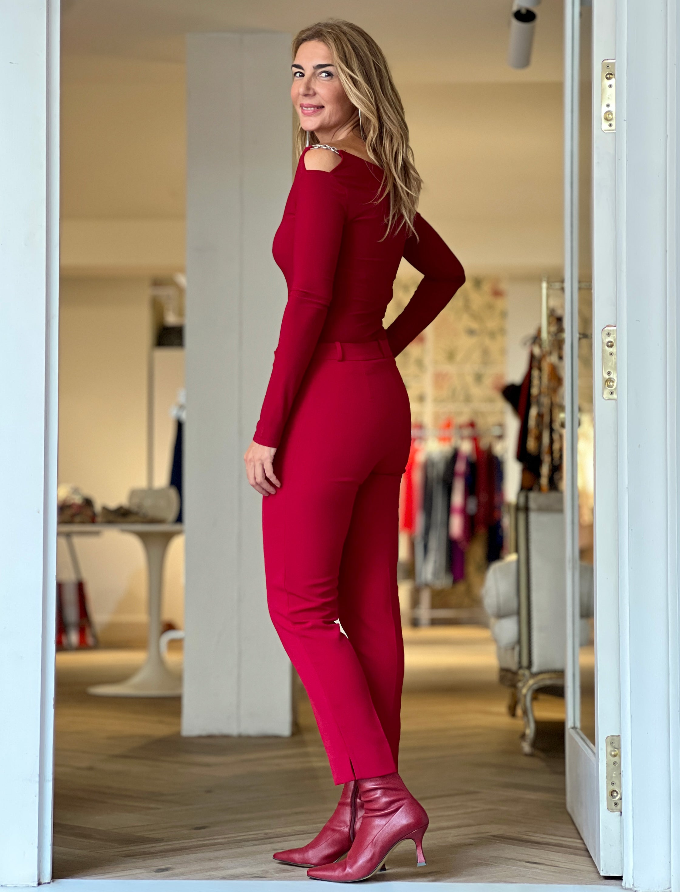 Cuerpo elástico ideal Nuri burgundy