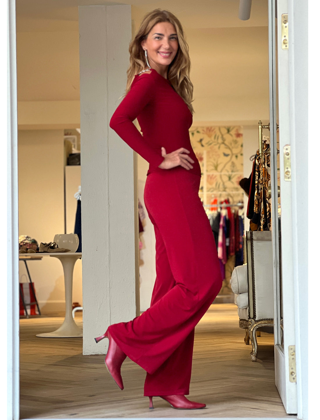 Pantalon soft favorecedor Burgundy