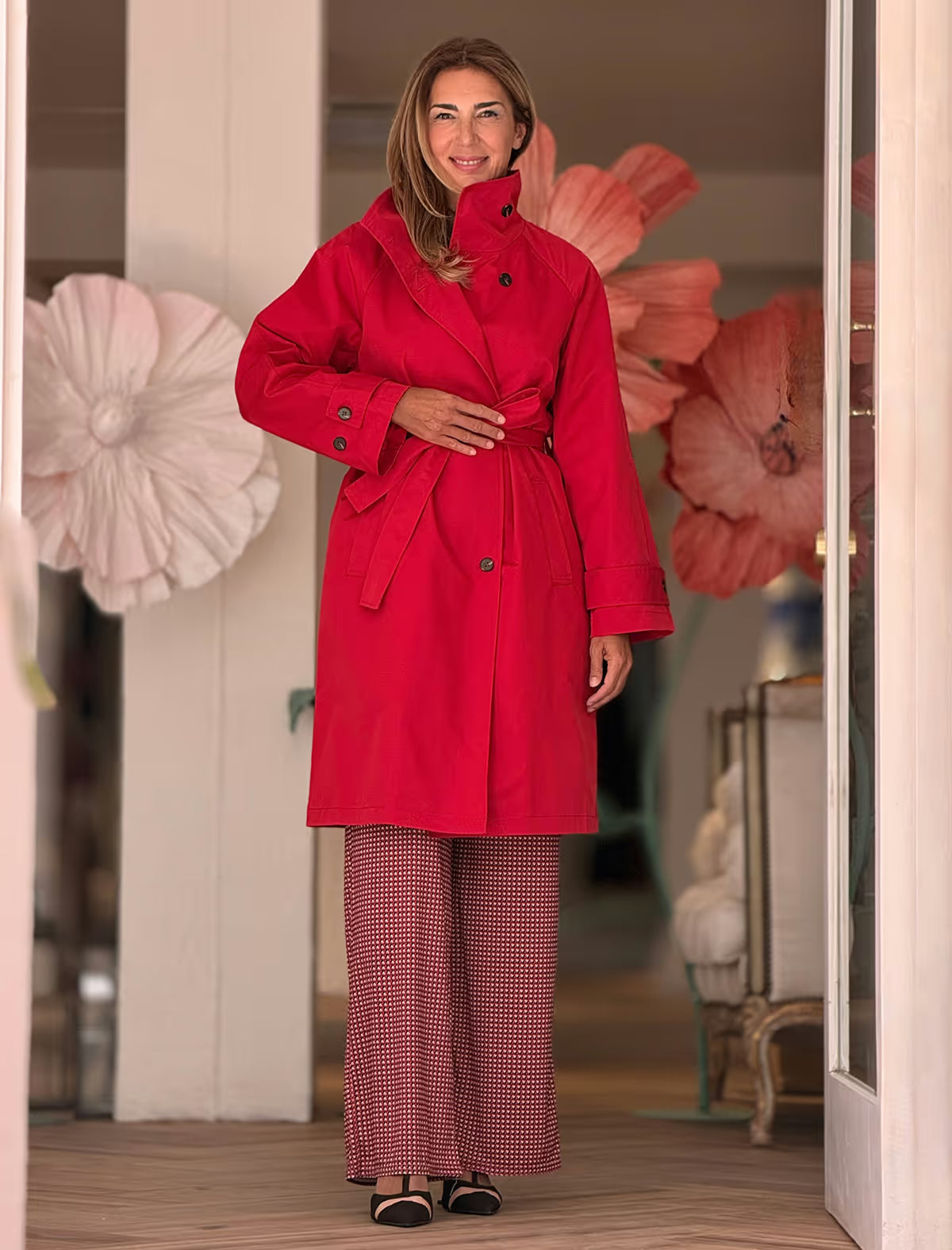 Trench ideal rojo