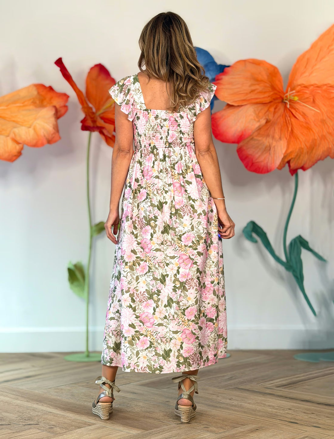 Vestido de flores boho rosa