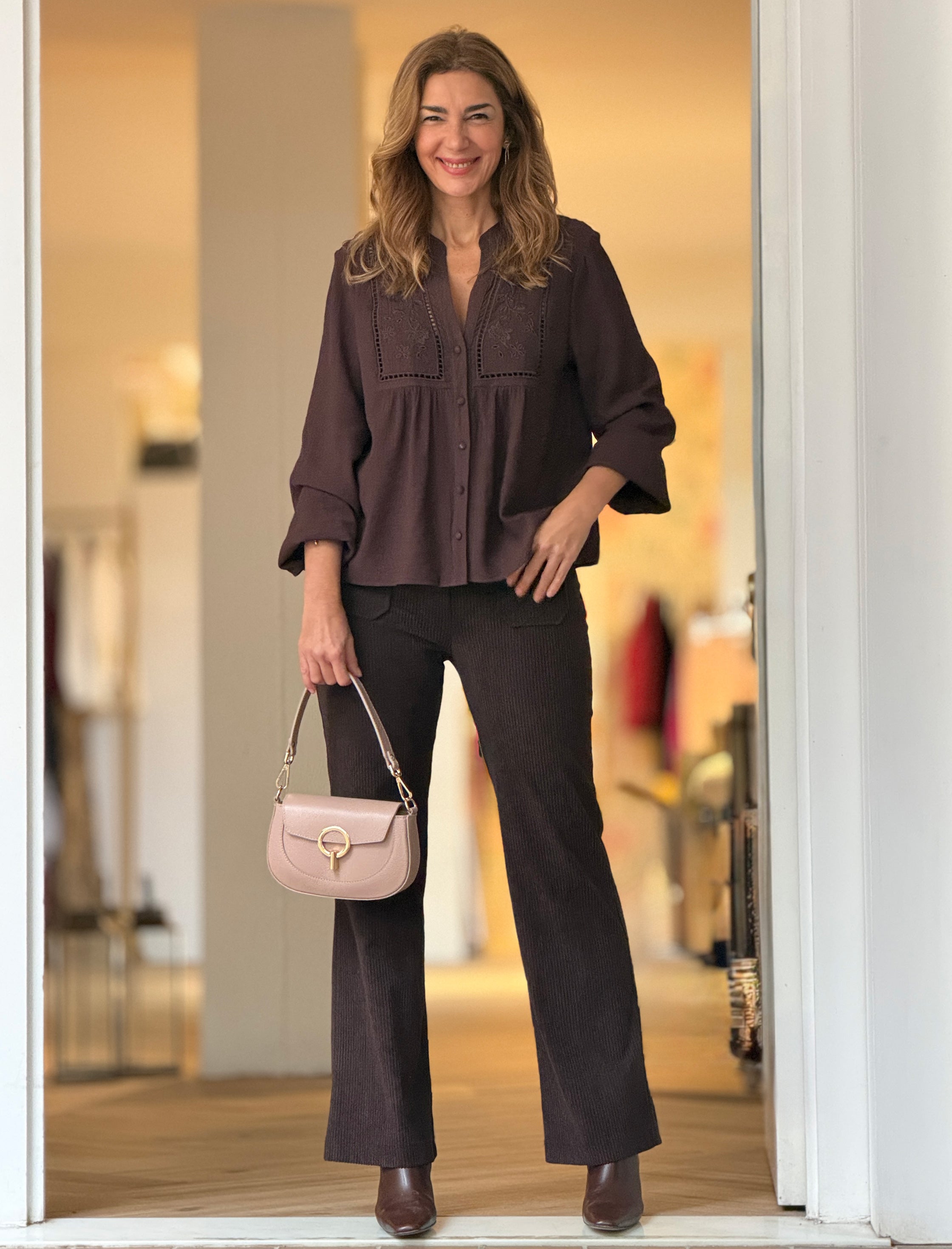 Camisa marrón boho