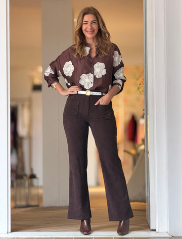 Pantalón de pana mujer ideal marrón chocolate