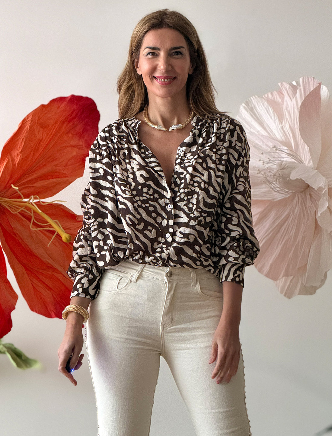 Camisa fluida animal print