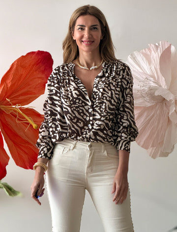 Camisa fluida animal print