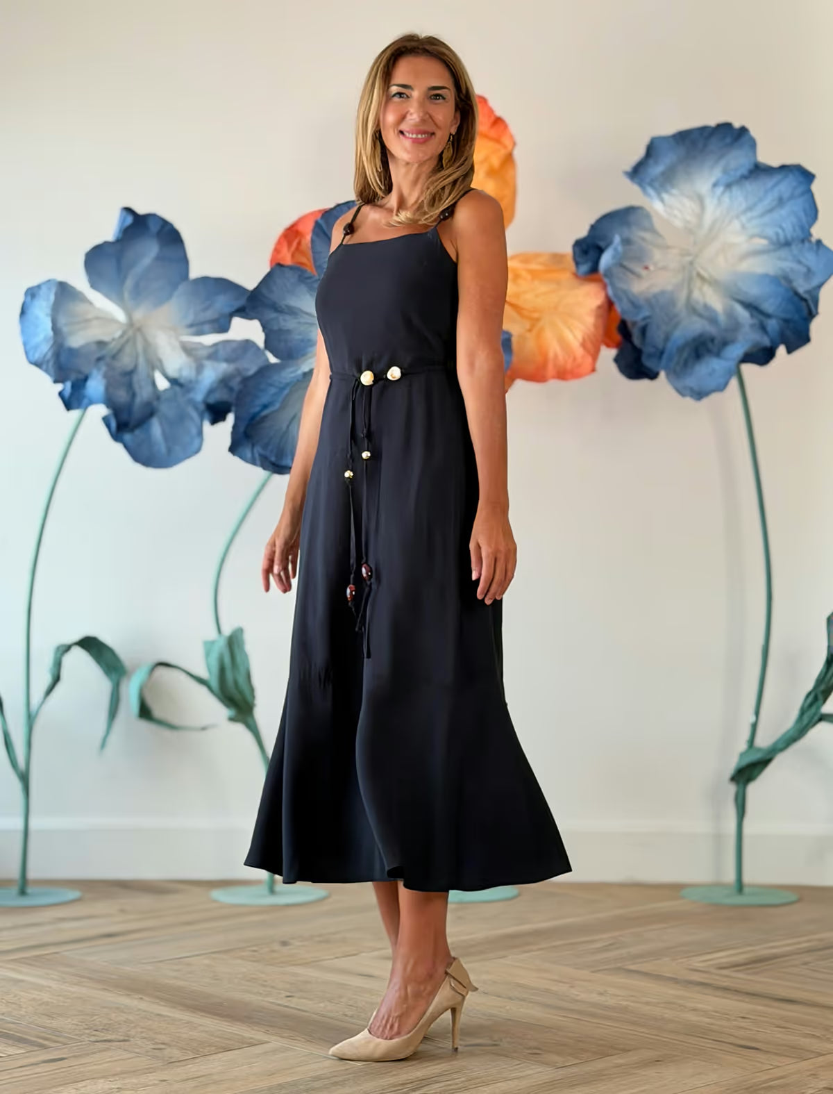 Vestido azul marino mineral chic
