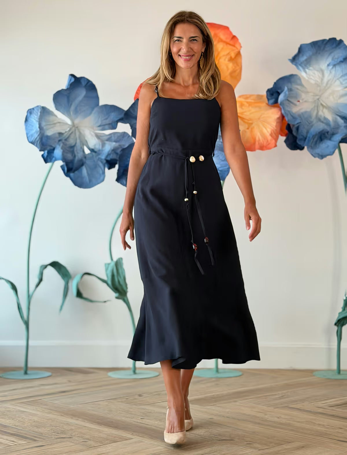 Vestido azul marino mineral chic