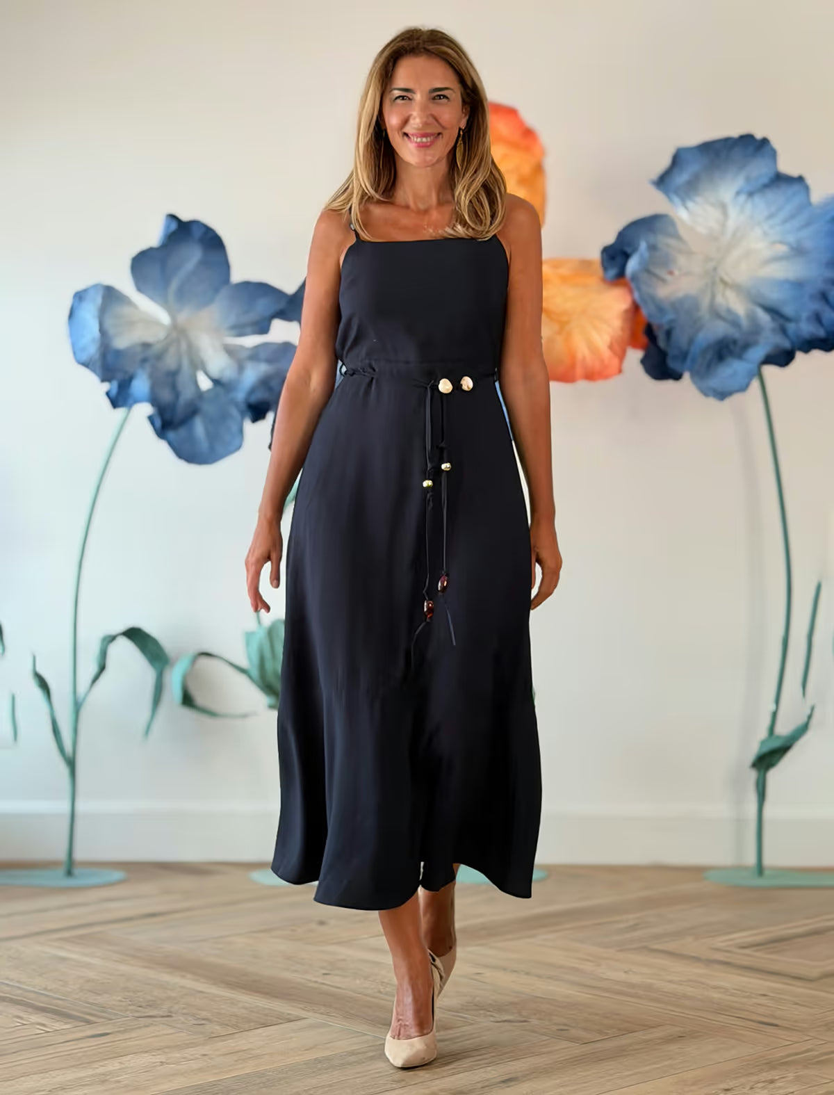 Vestido azul marino mineral chic
