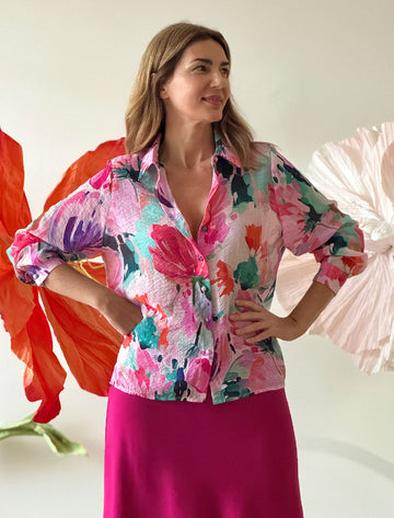 Camisa mujer de flores ideales