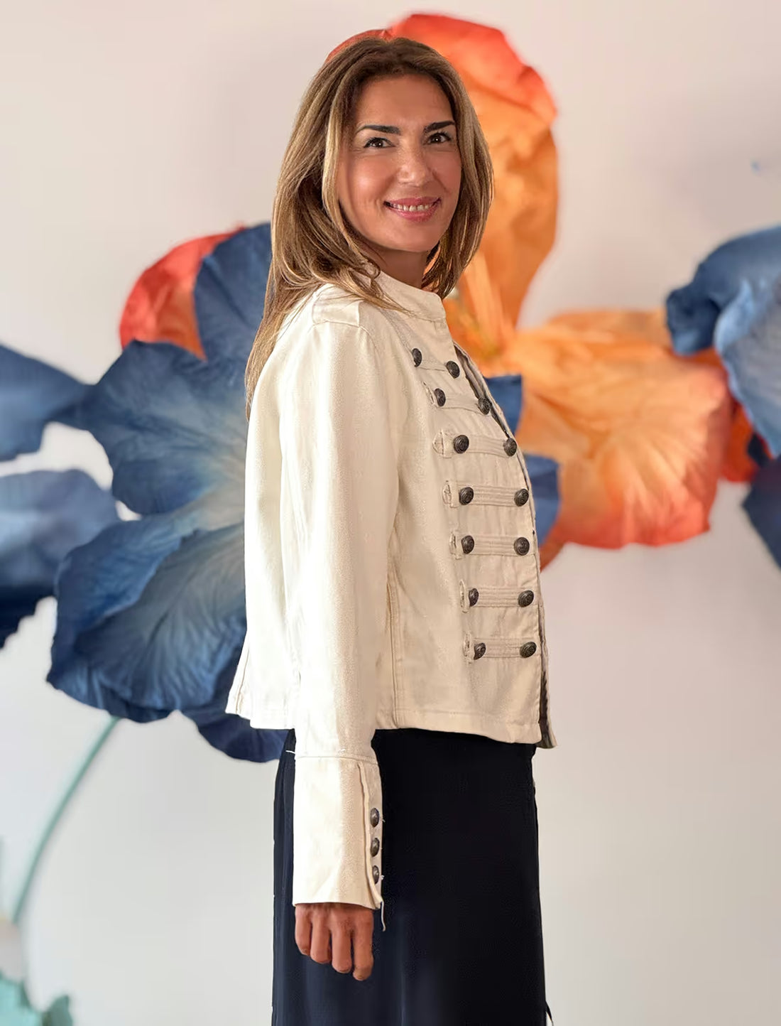 Chaqueta vaquera con botones estilo