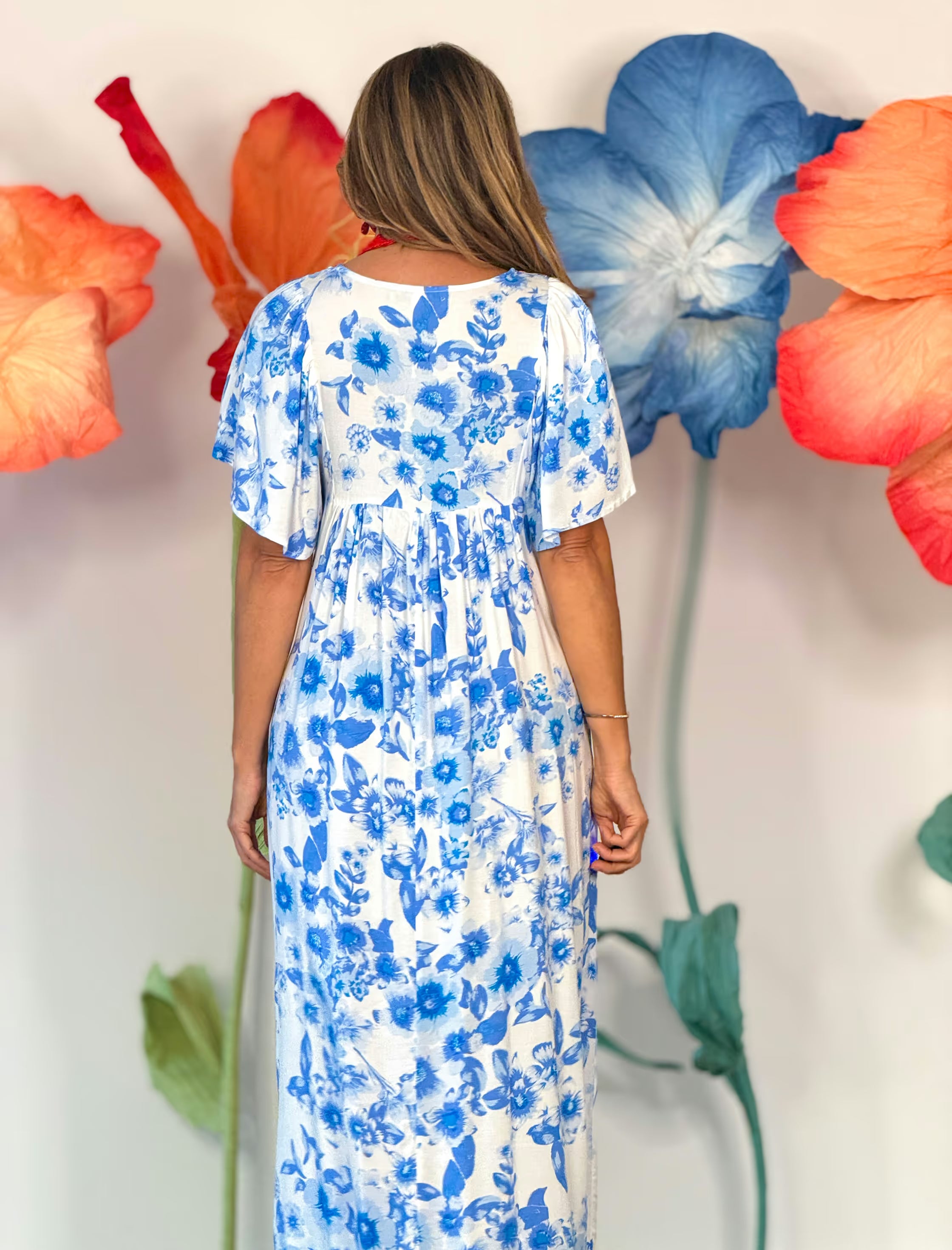 Kaftán floral bordado