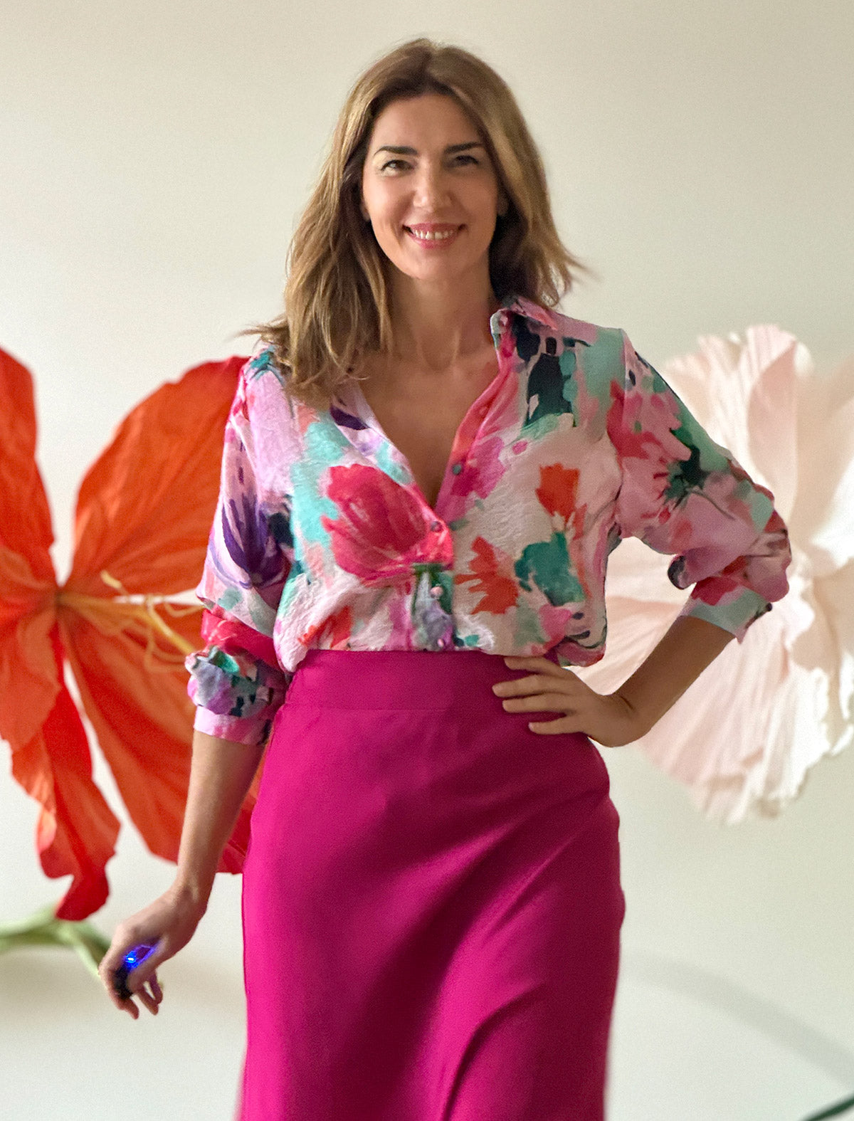 Camisa mujer de flores ideales