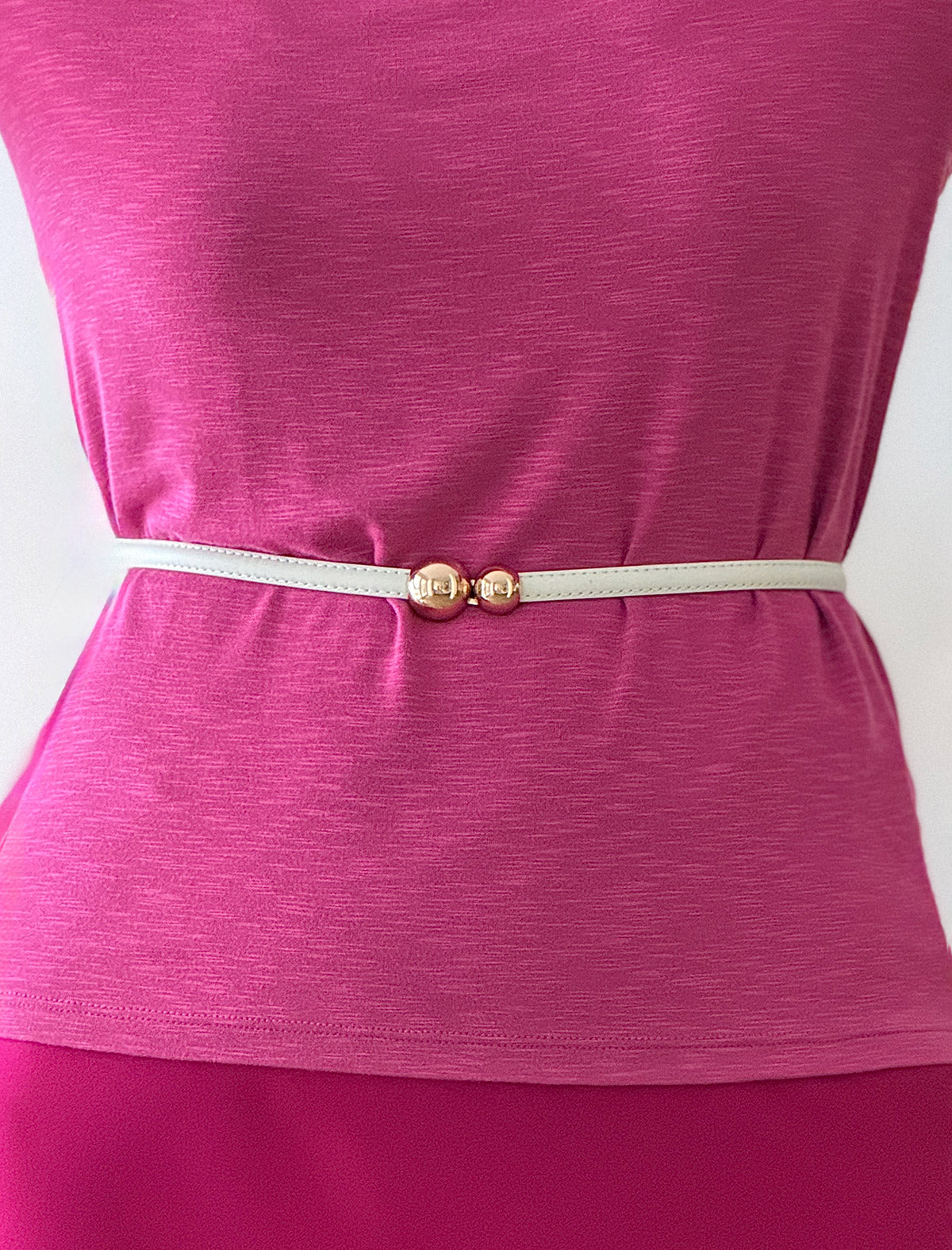 WHITE SILVERIO FINE BELT