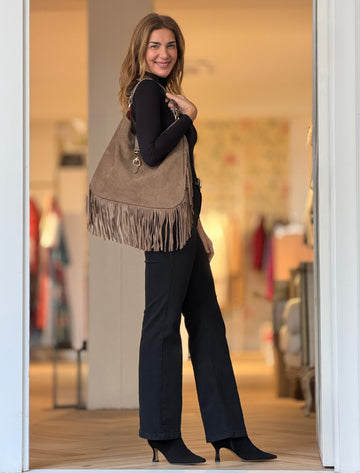 Bolso de flecos boho Taupe