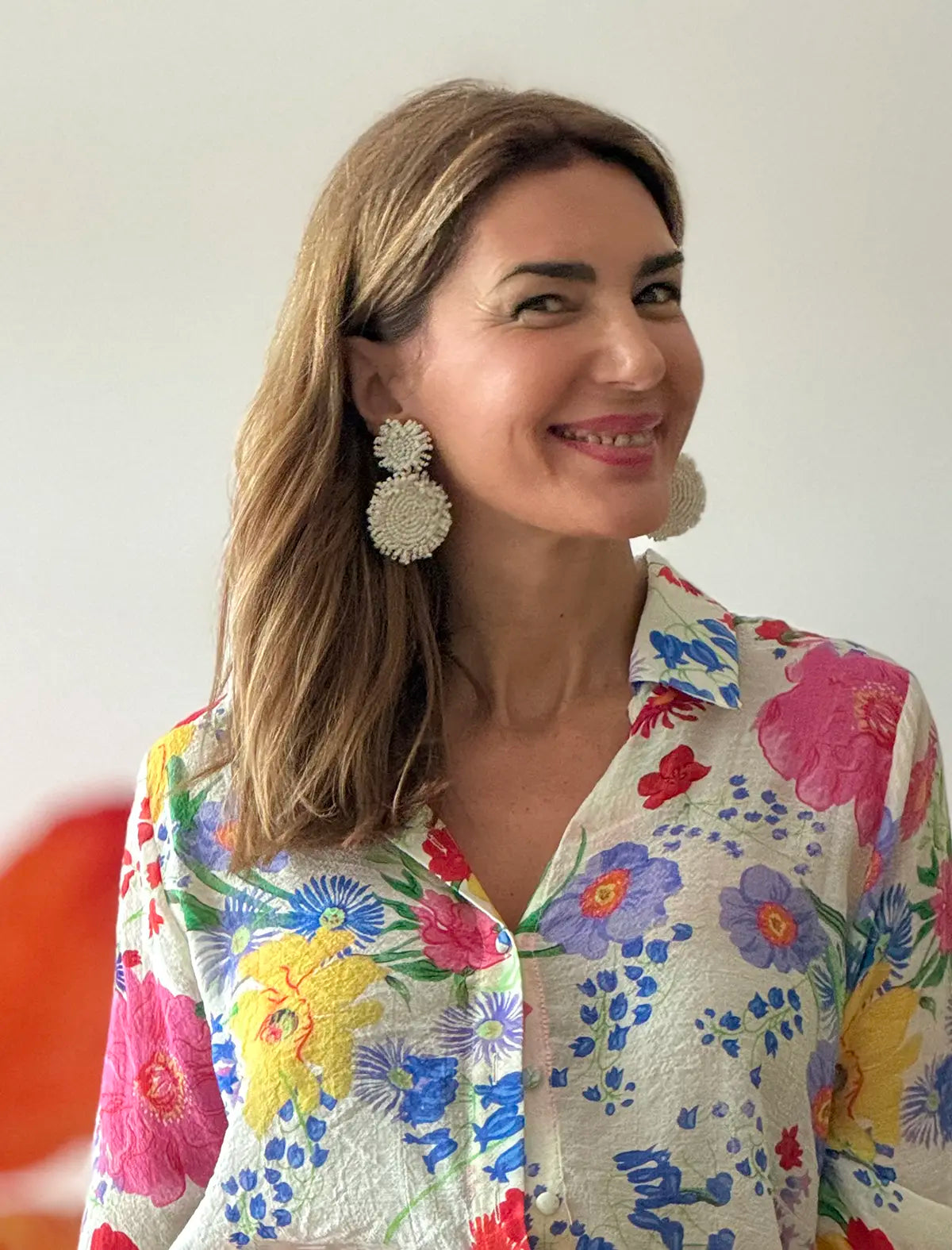 Pendientes circulo blanco