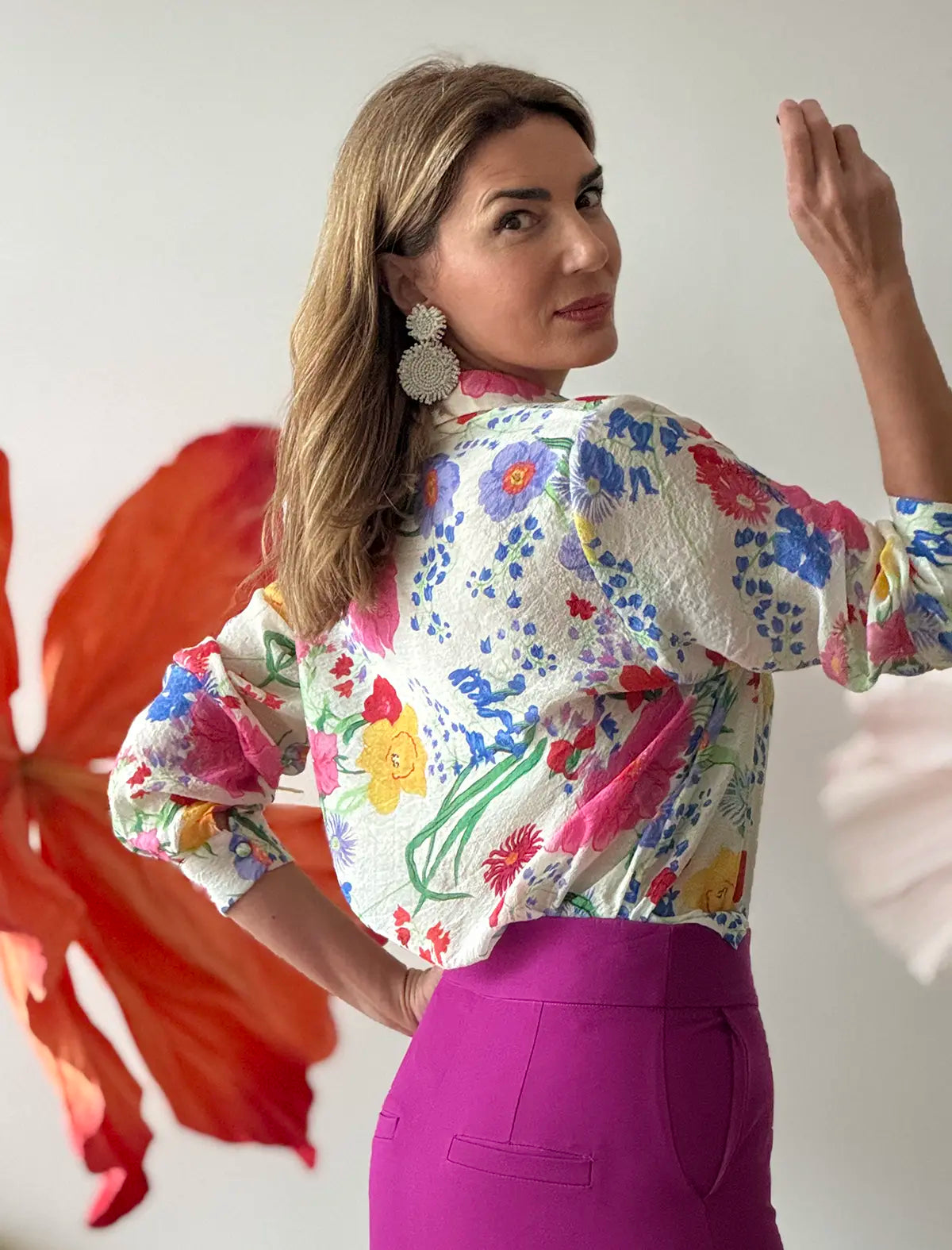 Pendientes circulo blanco