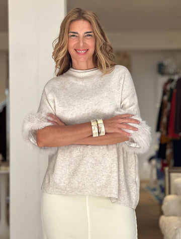 Jersey glamour beige claro