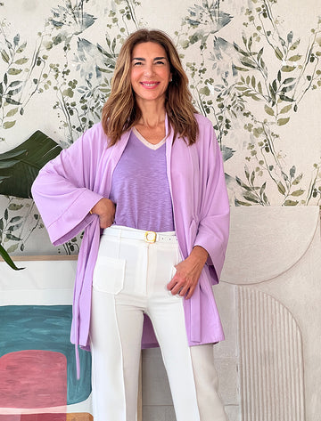 Chaqueta Kimono Muy Chic Lila