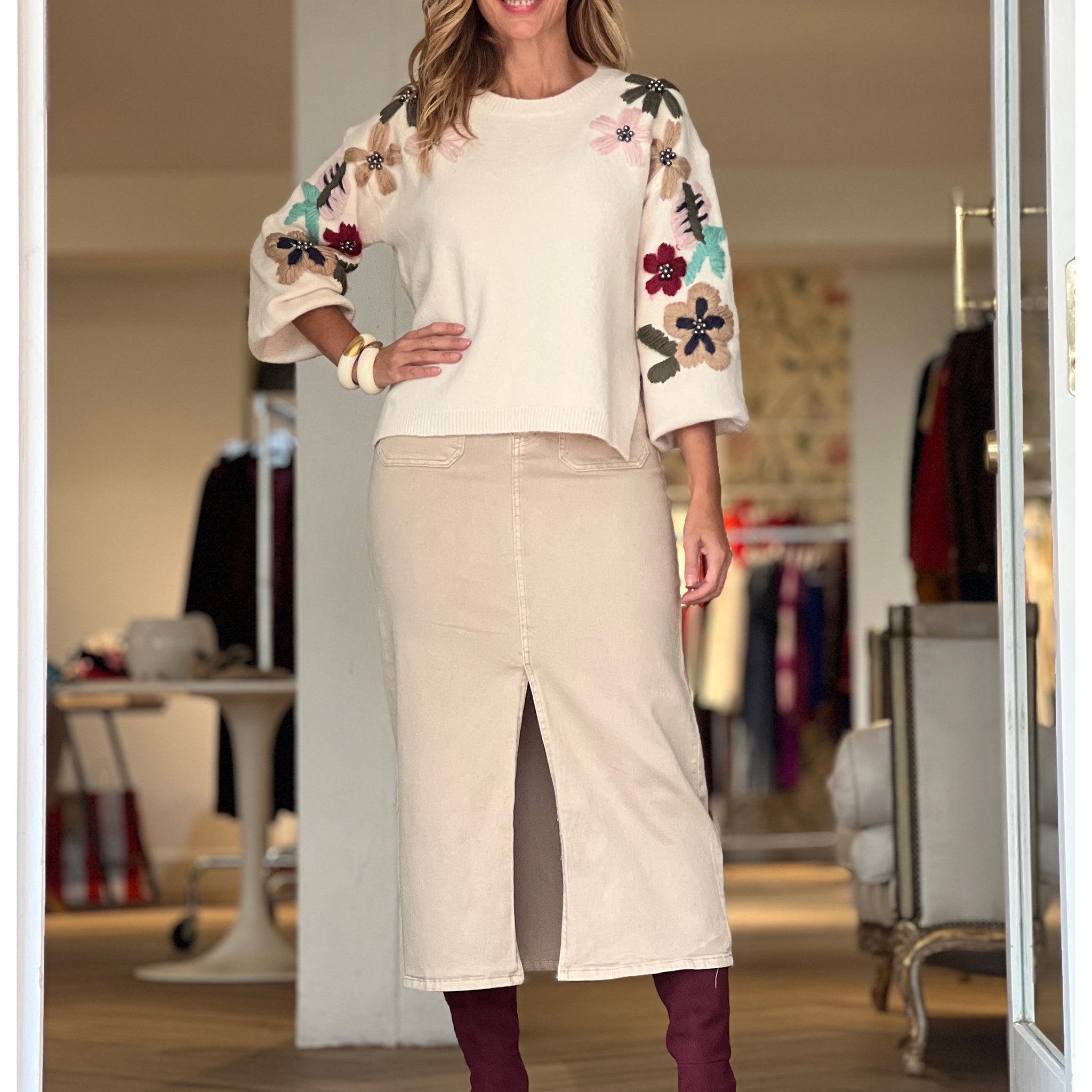 Falda denim colour