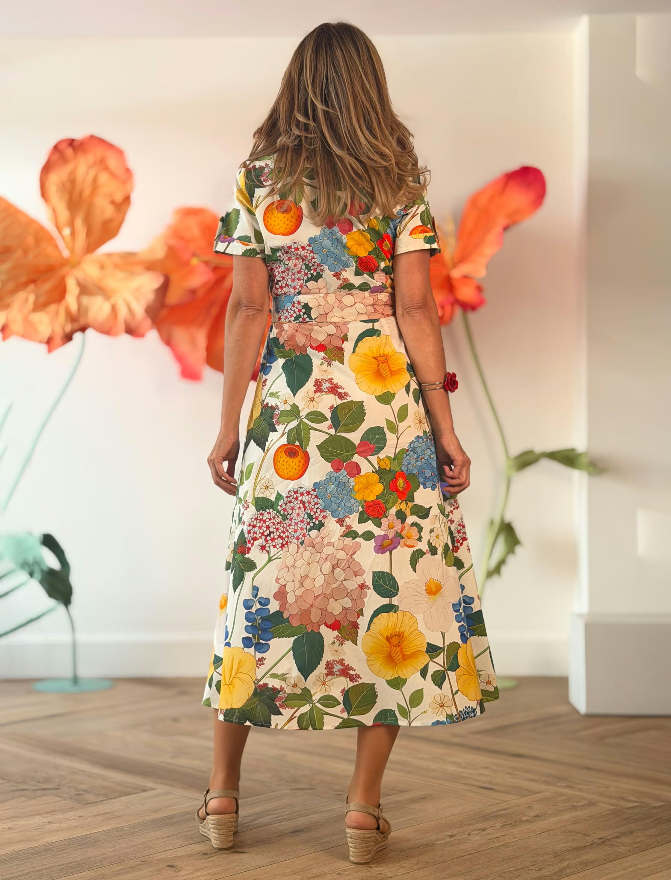 Vestido camisero de flores precioso