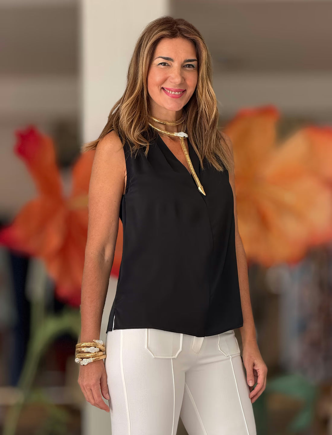 Blusa negra fluida chic