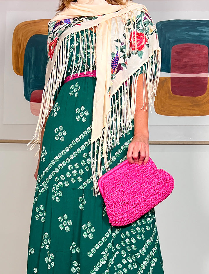 Bolso natural chic fucsia
