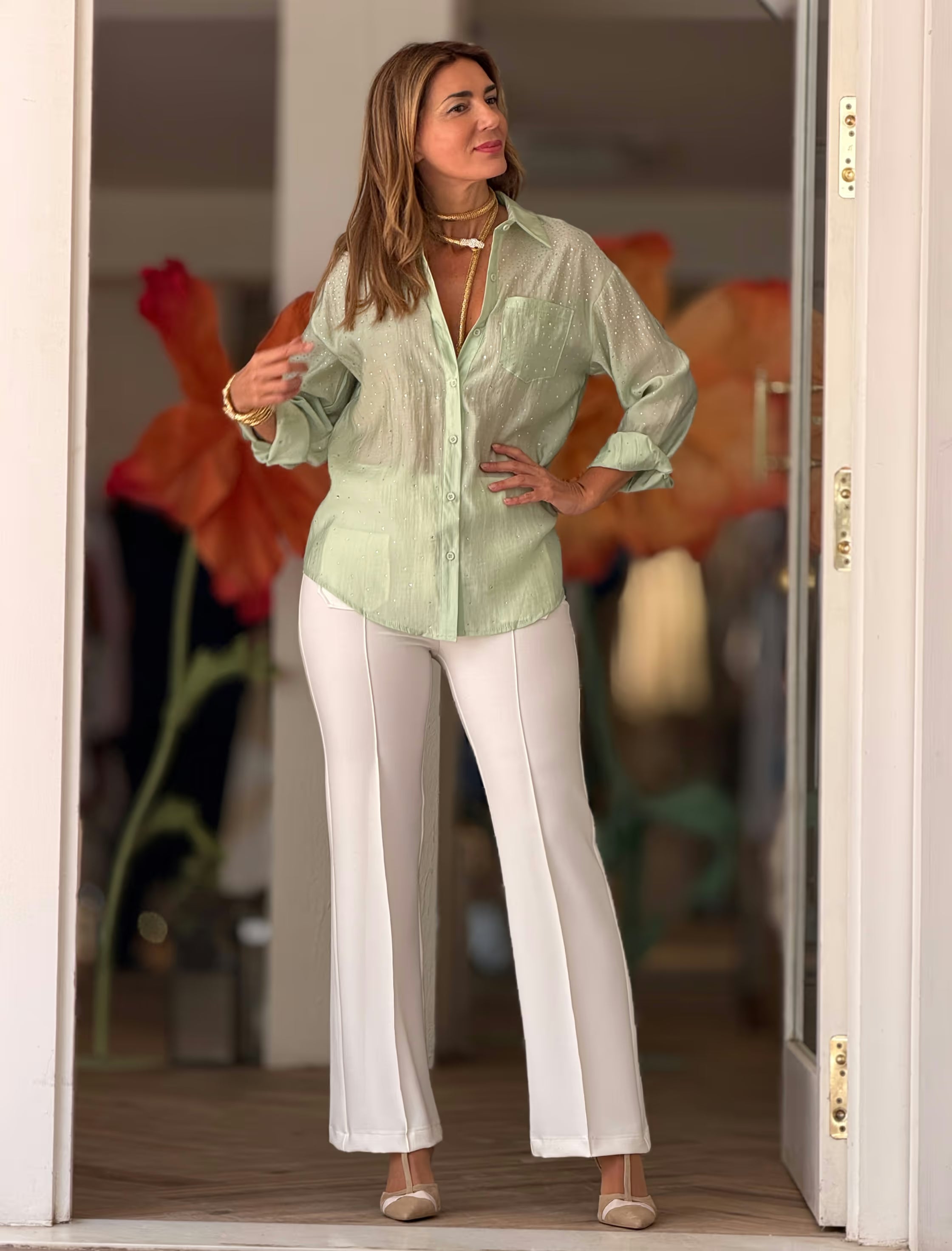 Pantalón ideal de bolsillos blanco