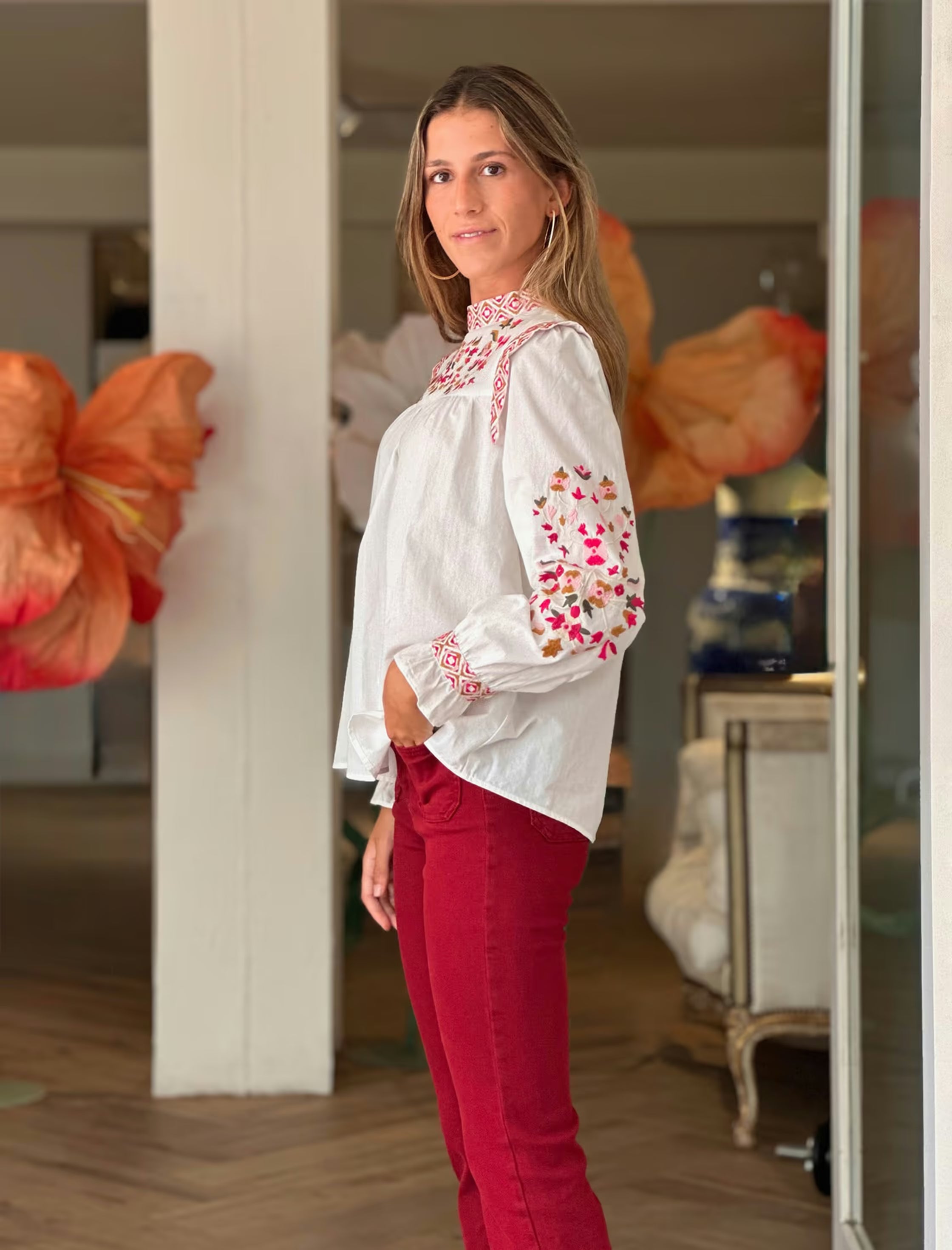 Blusa bordada flores Jimena