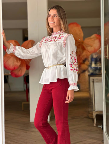 Blusa bordada flores Jimena