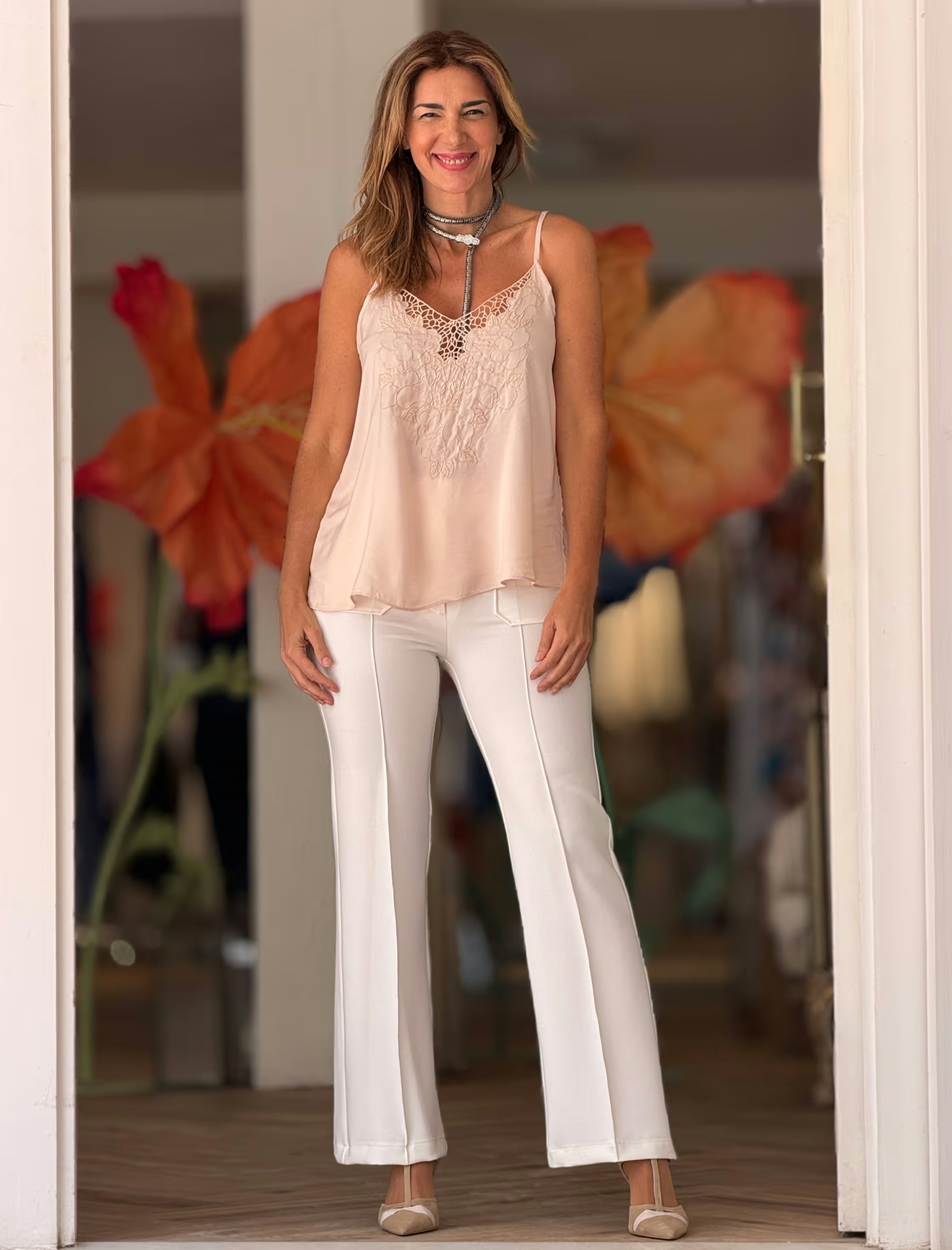 Pantalón ideal de bolsillos blanco
