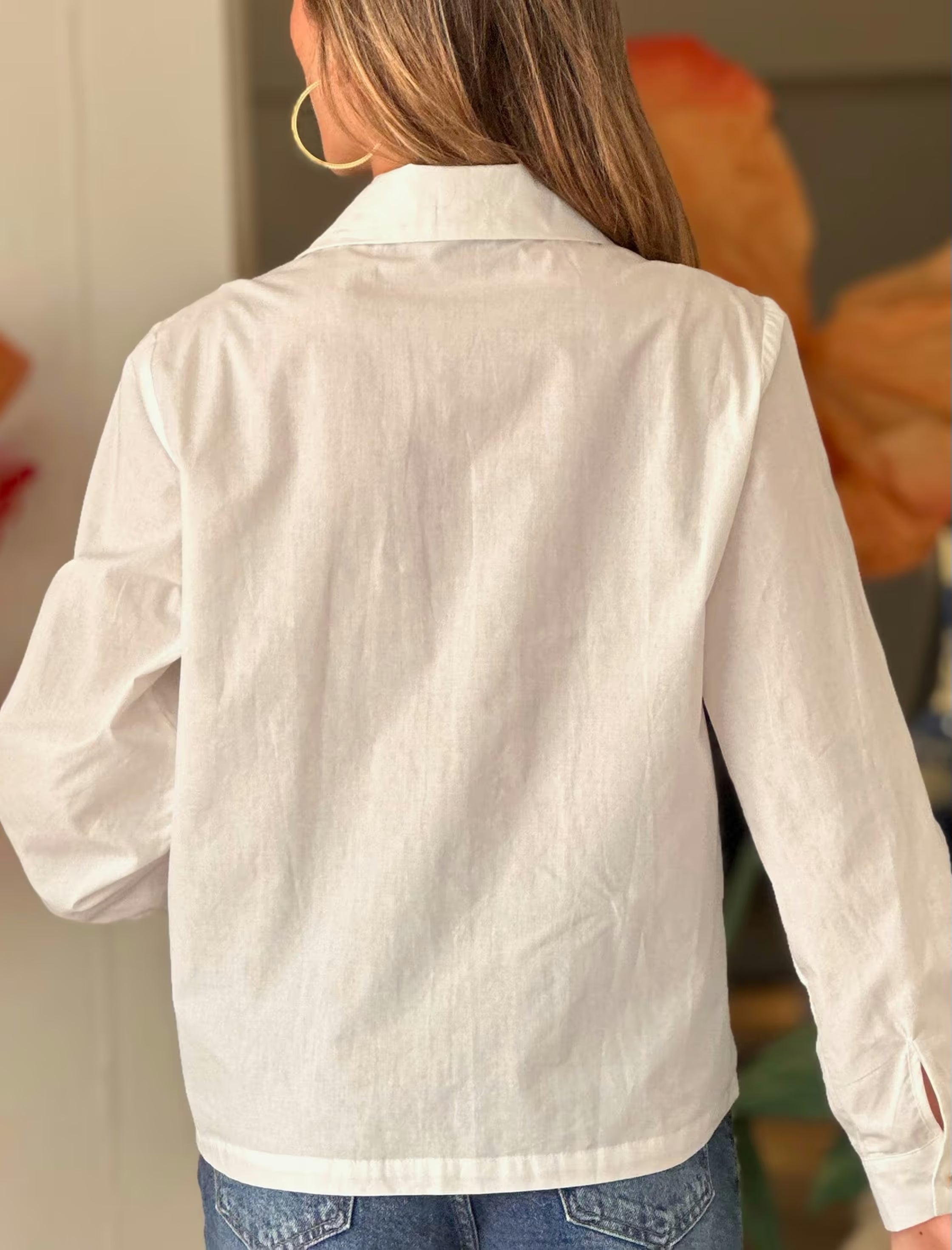 Camisa bordada cadeneta chic