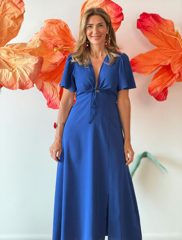 Vestido midi azul muy chic