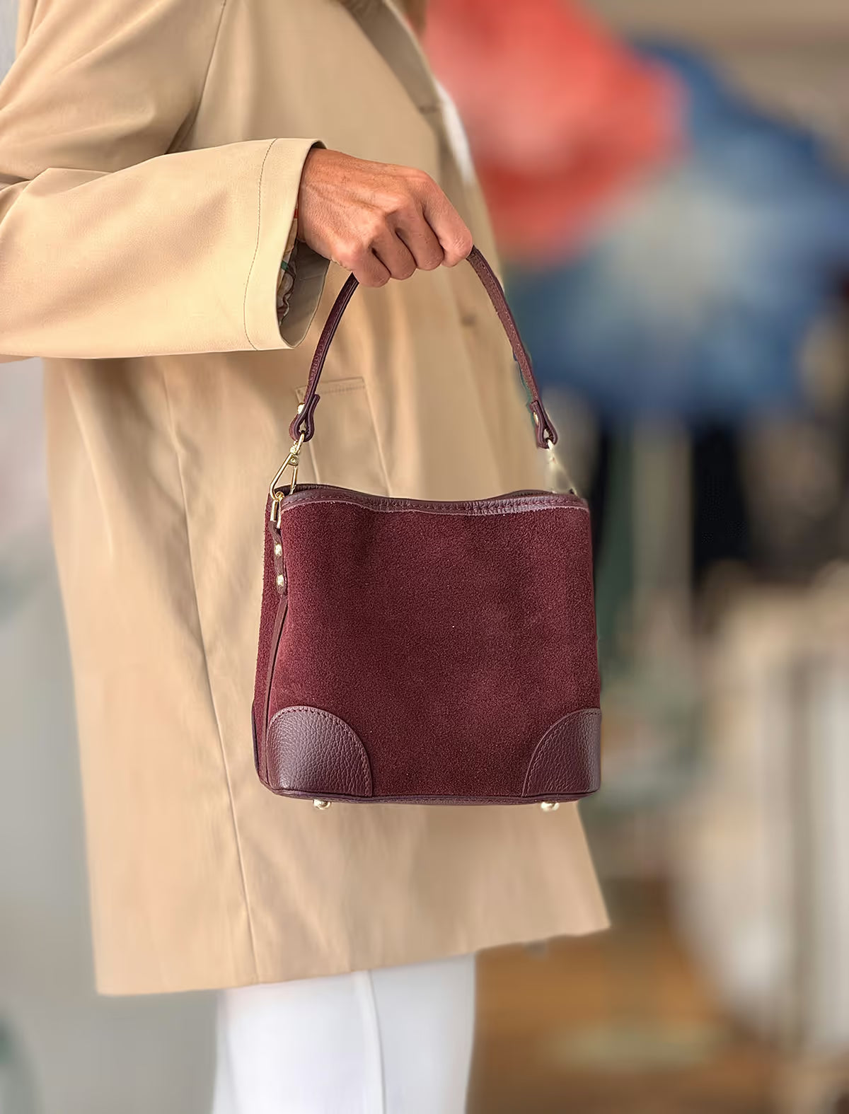 Bolso burdeos bombonera très chic