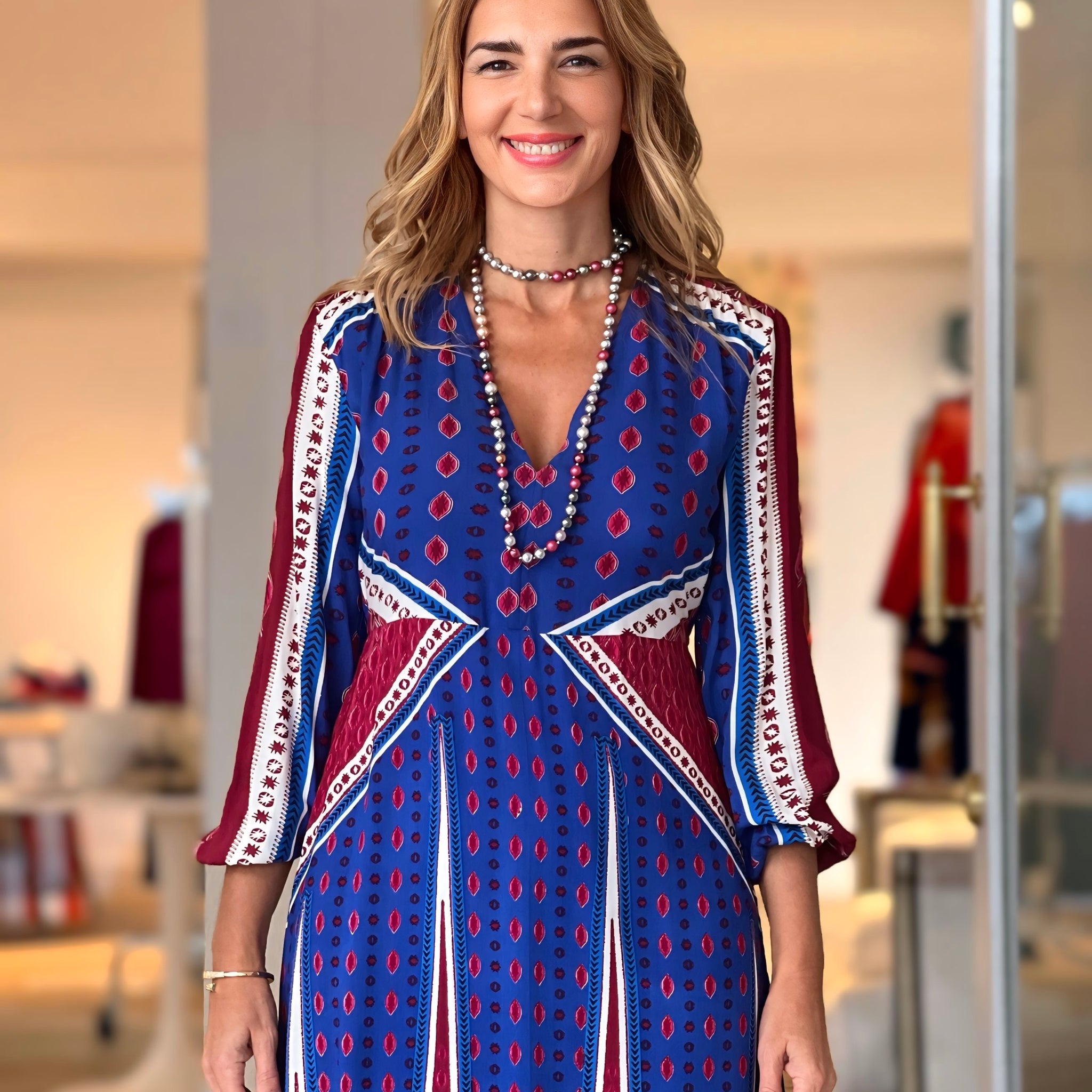 Collar de perlas fresa