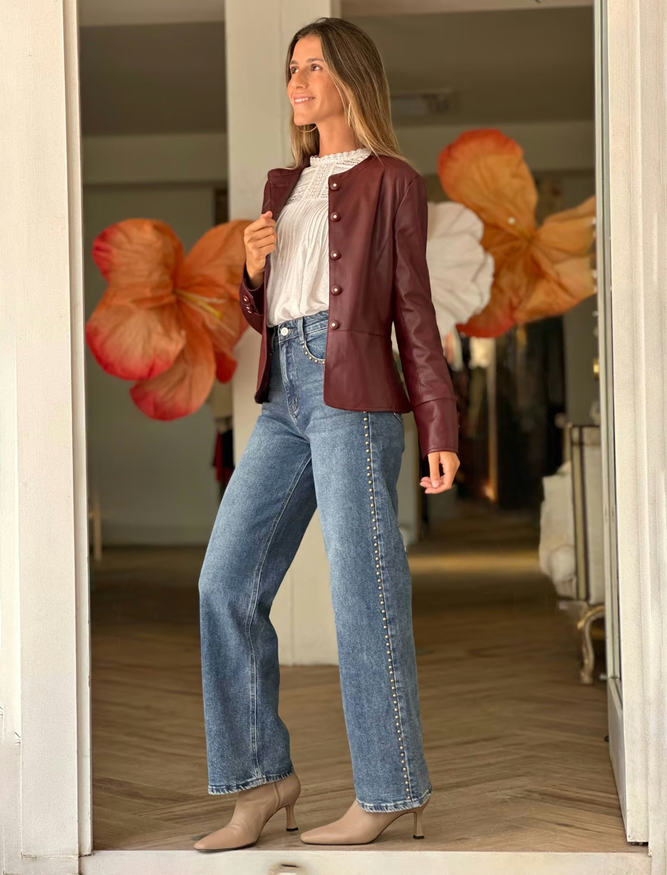 Very chic burgundy jacket