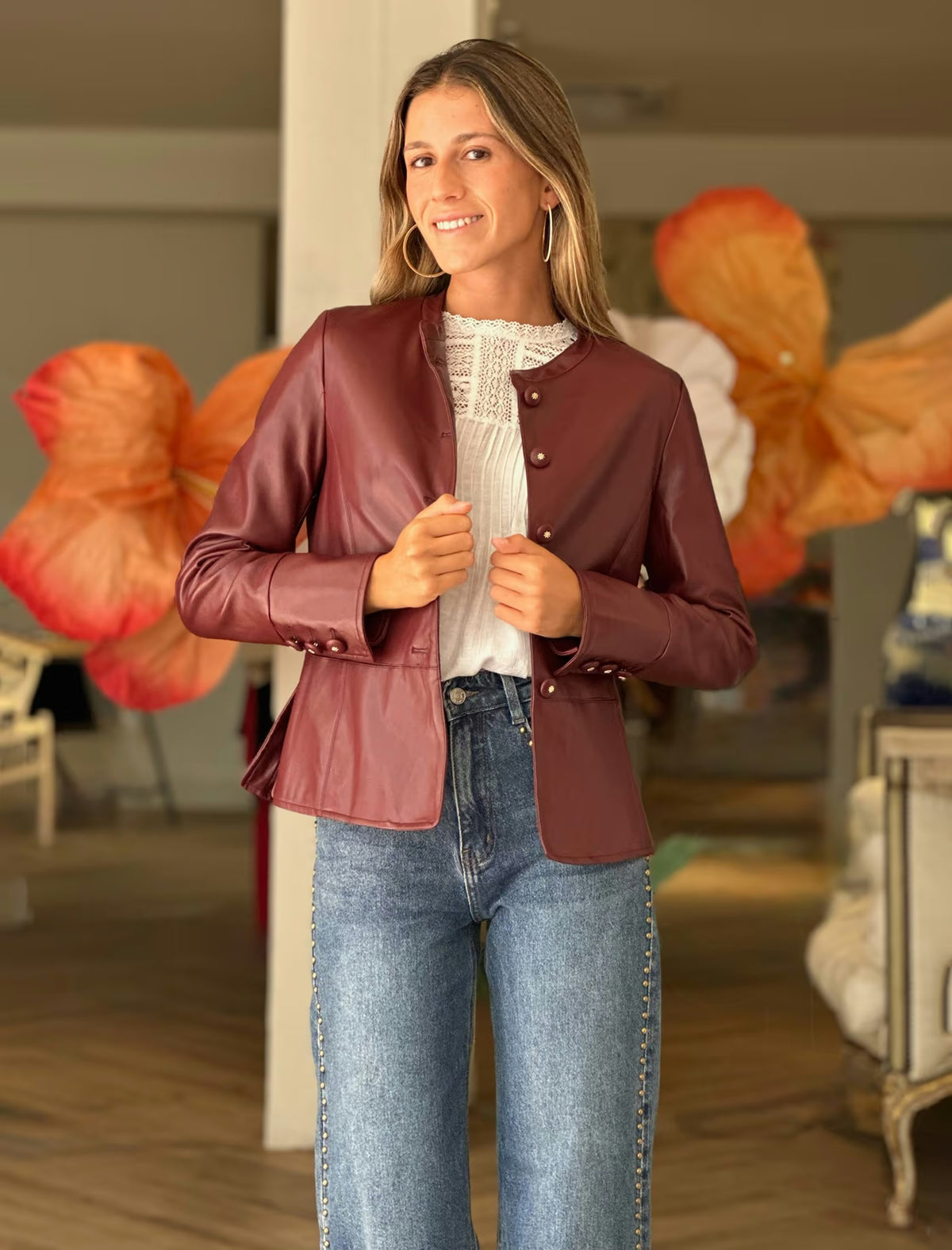 Very chic burgundy jacket