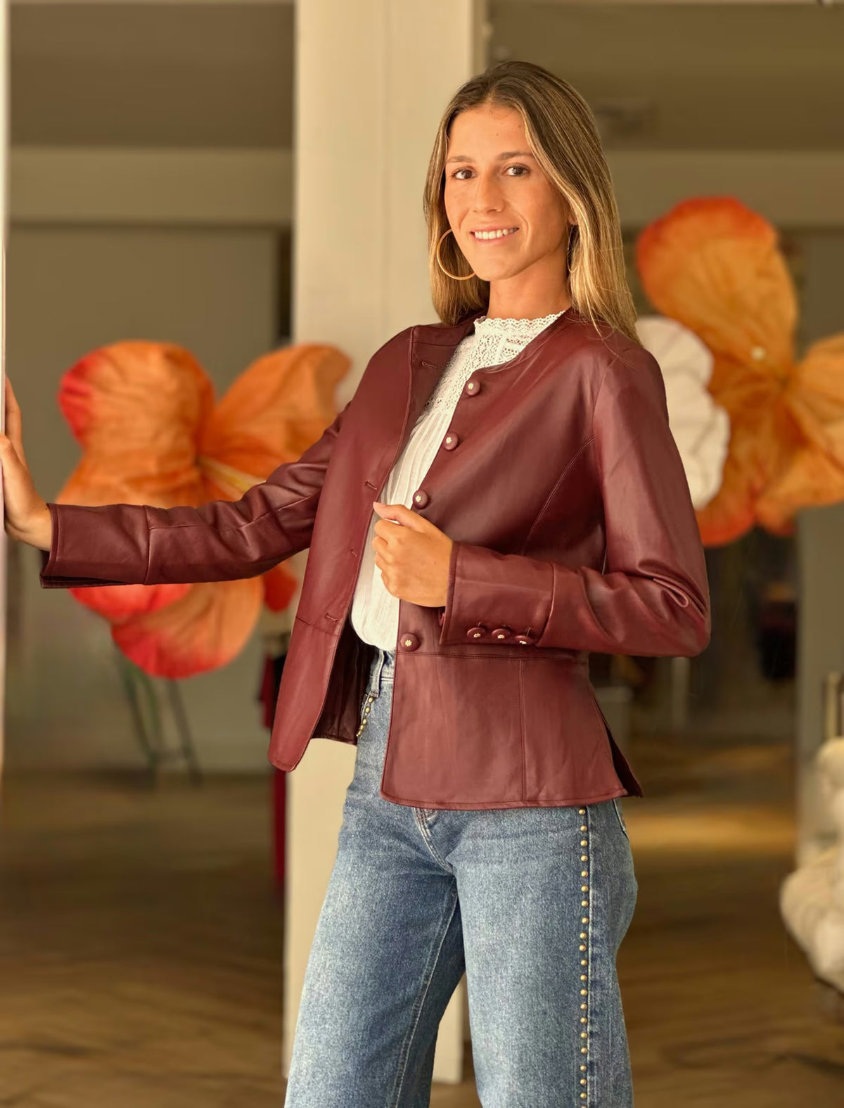 Very chic burgundy jacket