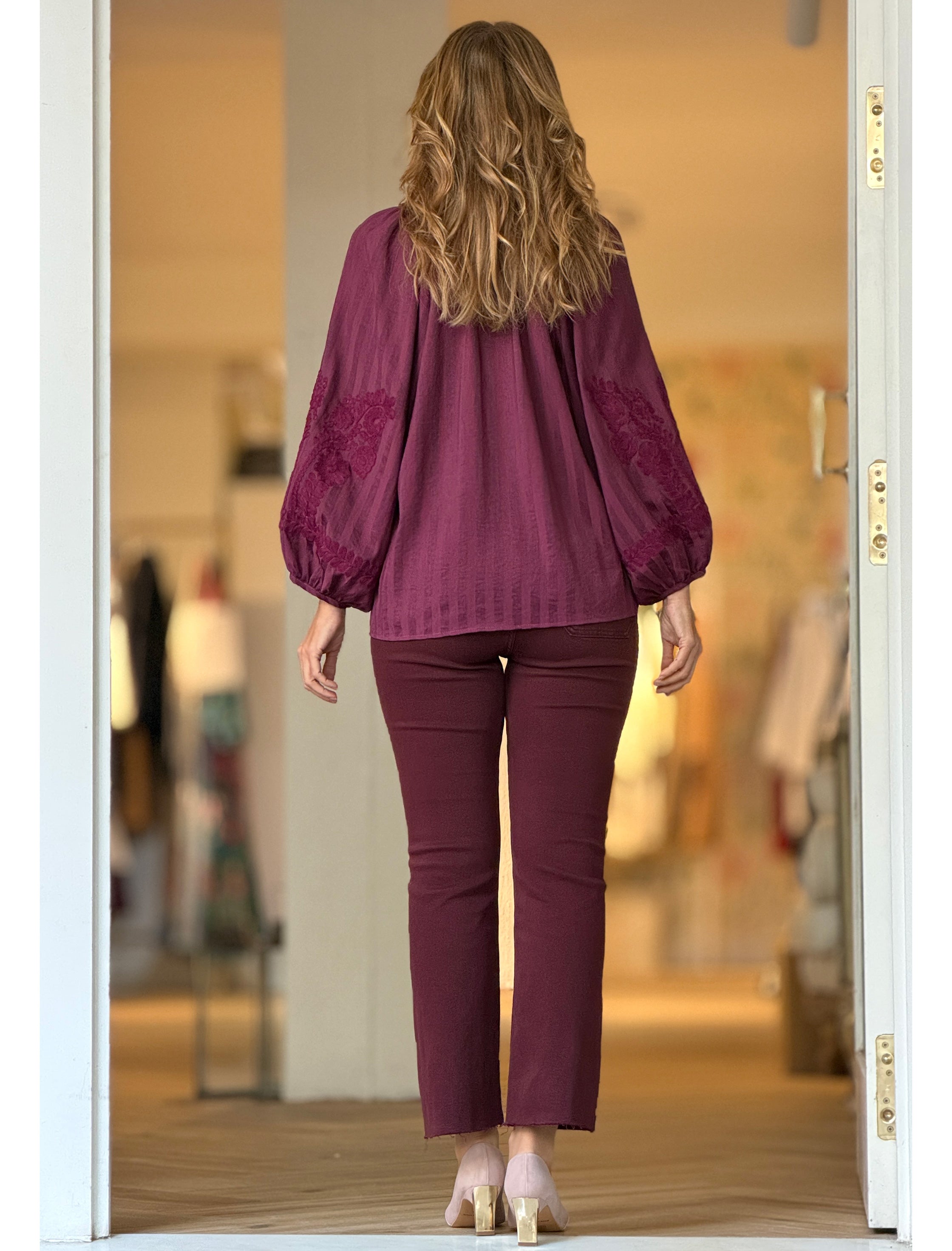 Camisa burdeos fluida