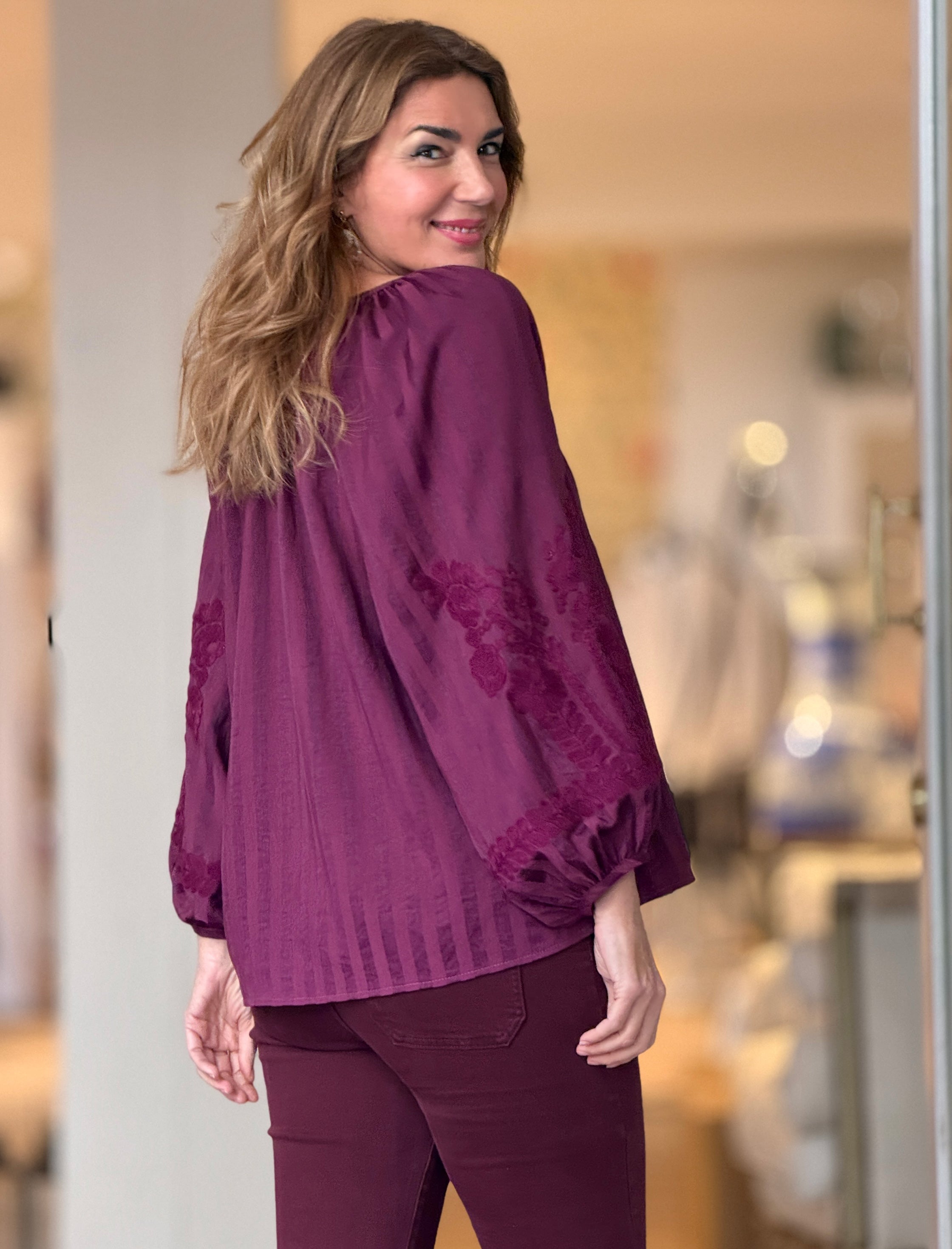 Camisa burdeos fluida