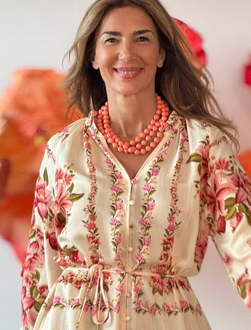Collar bolas coral