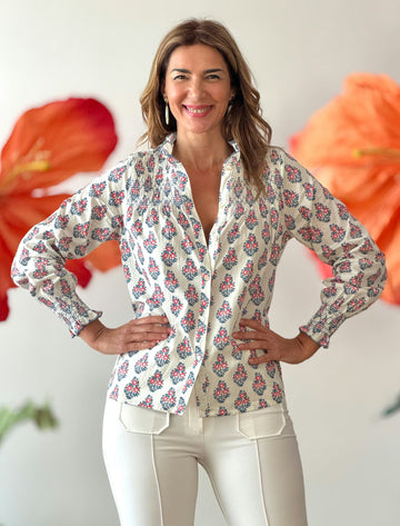 Camisa nido de abeja provenzal