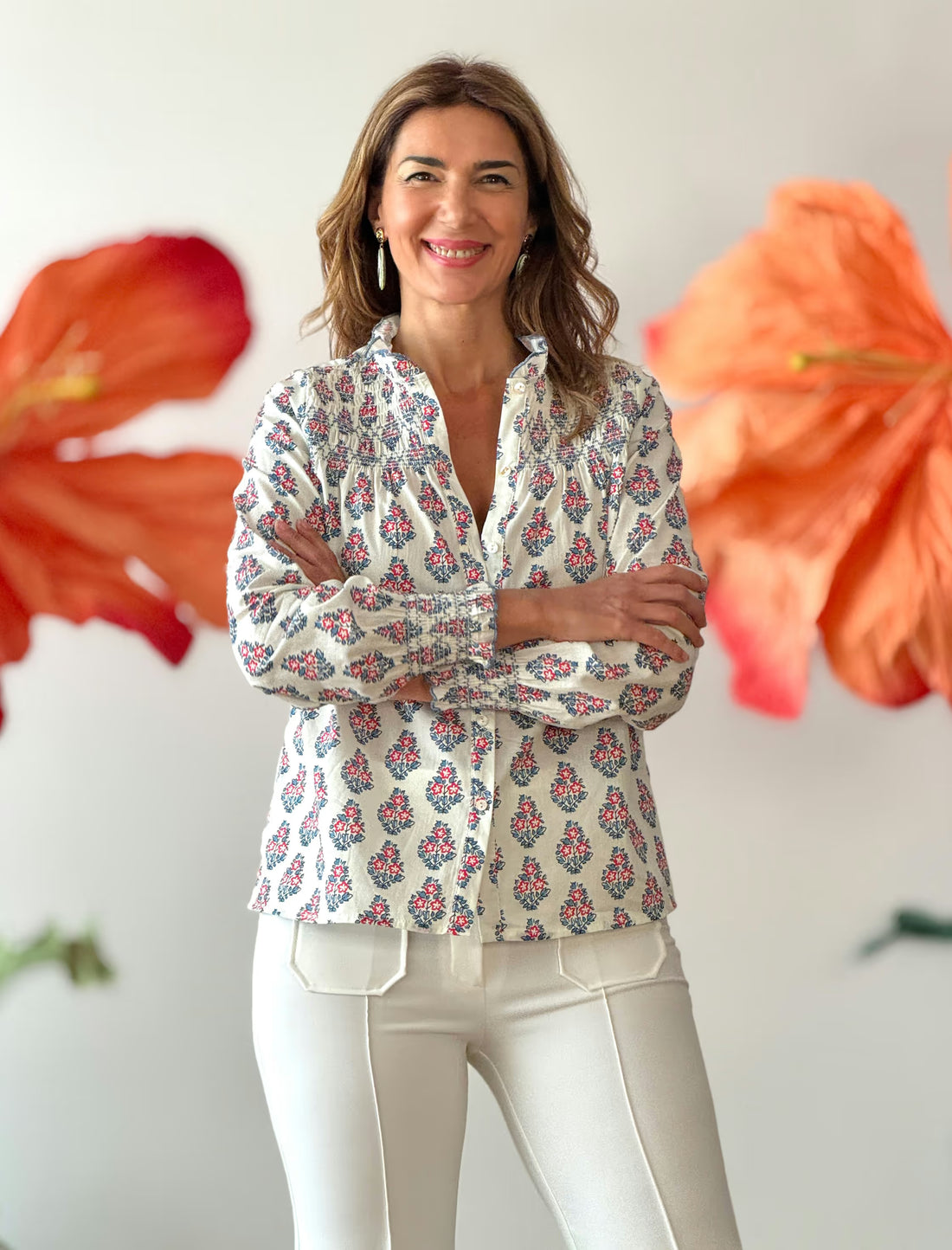 Camisa nido de abeja provenzal