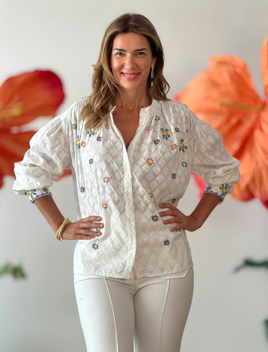 Camisa Bordados Colores