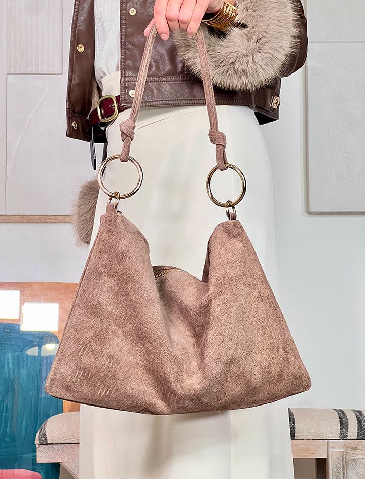 Bolso aros ideal taupe